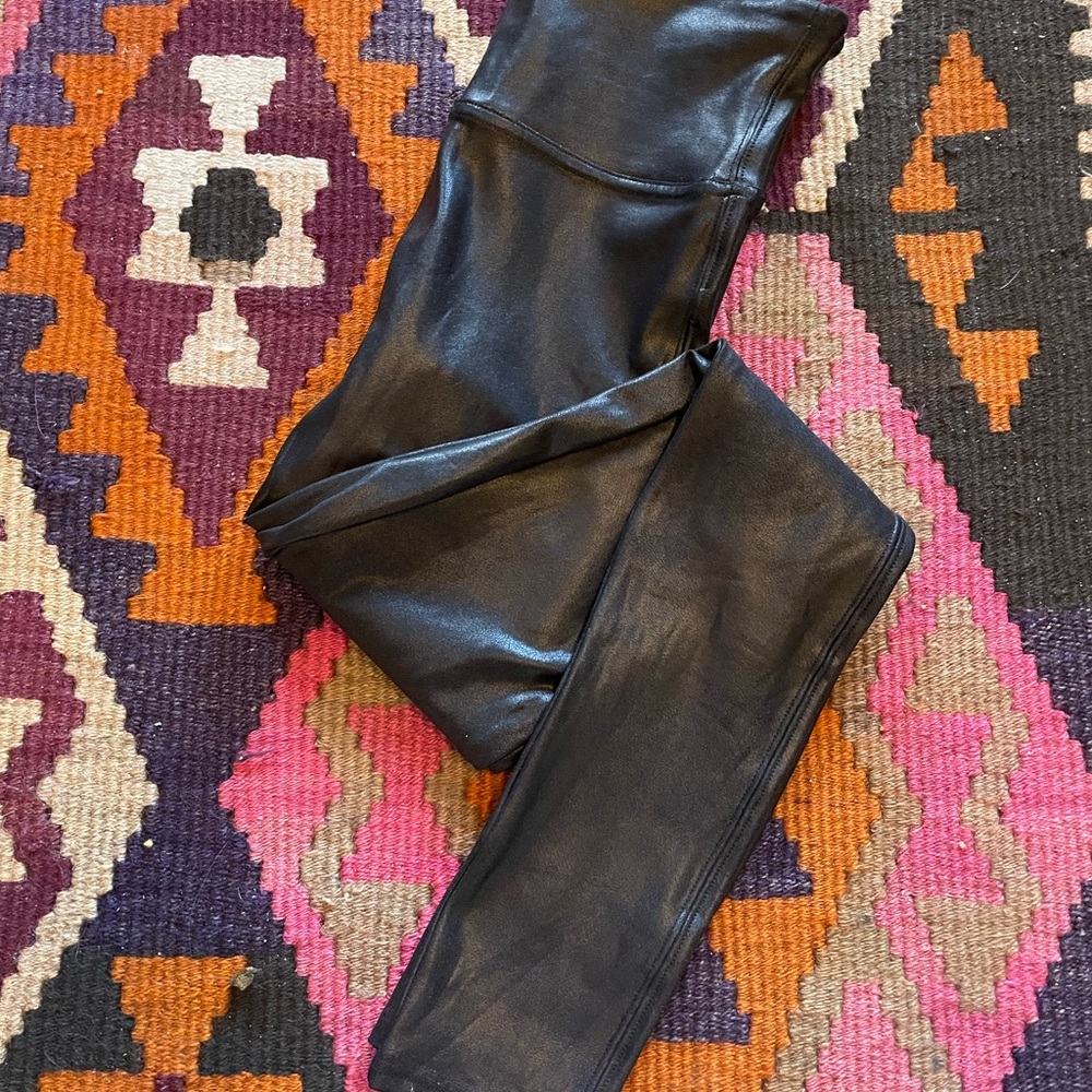 SPANX Black Faux Leather Leggings